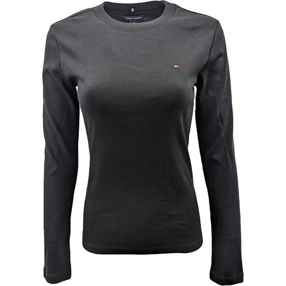 Tommy Hilfiger Tops - Tommy Hilfiger Women Long Sleeve Crewneck Logo T-Shirt, Black, Size S